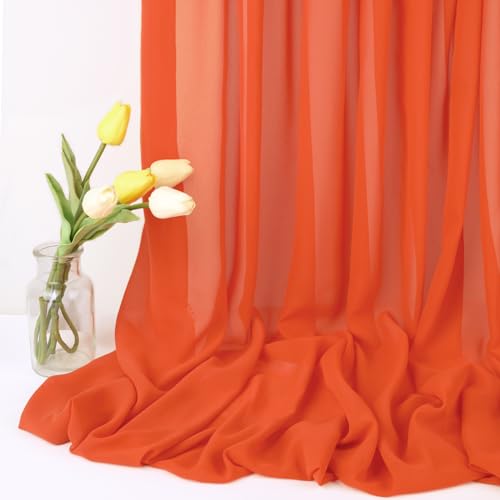 Durchsichtiger Stoff von The Yard 9,1 m, gebranntes Orange, Chiffon-Drapierstoff, Hochzeitsläufer, durchscheinende Brautparty-Dekorationen Durchsichtiger Stoff von The Yard 9,1 m, gebranntes Orange, Chiffon-Drapierstoff, Hochzeitsläufer, durchscheinende Brautparty-Dekorationen von QueenDream