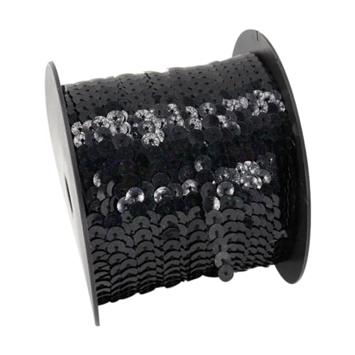 100 Yards 6 mm rundes Paillettenband, elastisches Paillettenband, glitzernder Flacher Paillettenstreifen für Heimwerker, Basteln, Nähen von Kleidung, 08 von Queenbox