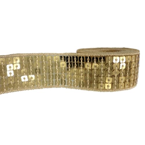 5 Yards 25 mm Glitzer-Paillettenband, Nähen, Pailletten-Stoffband, Nähen, Paillette-Bandbesatz für DIY-Handwerk, Nähen, Verzierung, 03 von Queenbox