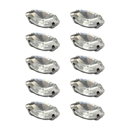 Queenbox 10 Stück 13 x 27 mm Pferdeaugen-Strasssteine, Glaskristall-Strasssteine mit Kralle, zum Aufnähen von Kristall-Strasssteinen, Marquise-Strasssteine für DIY-Bastelarbeiten, Nähen, 01 Queenbox 10 Stück 13 x 27 mm Pferdeaugen-Strasssteine, Glaskristall-Strasssteine mit Kralle, zum Aufnähen von Kristall-Strasssteinen, Marquise-Strasssteine für DIY-Bastelarbeiten, Nähen, 01 von Queenbox