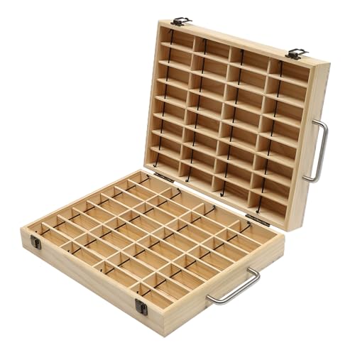Queeucaer 64 Slots Holz ätherische Öle Box Aufbewahrungsbox Aufbewahrungskoffer Behälter Ätherisches Öl aus - Ideales Organisator für Ätherische und Duftöle Queeucaer 64 Slots Holz ätherische Öle Box Aufbewahrungsbox Aufbewahrungskoffer Behälter Ätherisches Öl aus - Ideales Organisator für Ätherische und Duftöle von Queeucaer