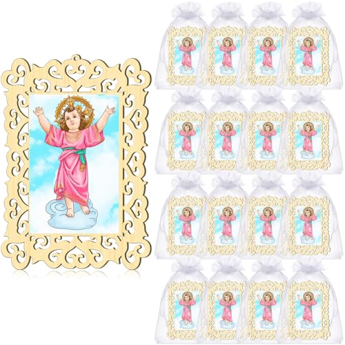 Quelay Divino Nino Divine Child Jesus Holz-Bilderrahmen mit Organza-Geschenkbeuteln, Taufgeschenke für Gäste, Erstkommunion, Taufe, Gedenkgravur, Gastgeschenk, katholisches Recuerdos De Bautizo, 12 Quelay Divino Nino Divine Child Jesus Holz-Bilderrahmen mit Organza-Geschenkbeuteln, Taufgeschenke für Gäste, Erstkommunion, Taufe, Gedenkgravur, Gastgeschenk, katholisches Recuerdos De Bautizo, 12 von Quelay
