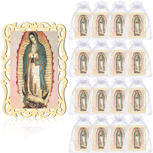 Quelay Holz-Bilderrahmen "Our Lady of Guadalupe" mit Organza-Geschenkbeuteln, Taufgeschenke für Gäste, Erstkommunion, Taufe, Gedenkgravur, Gastgeschenk, katholische Geschenke, Recuerdos De Bautizo, 12 Quelay Holz-Bilderrahmen "Our Lady of Guadalupe" mit Organza-Geschenkbeuteln, Taufgeschenke für Gäste, Erstkommunion, Taufe, Gedenkgravur, Gastgeschenk, katholische Geschenke, Recuerdos De Bautizo, 12 von Quelay