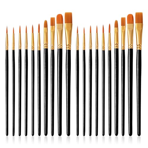 Quelcc 20 Stück Künstlerpinsel, Künstler PinselSets, Pinselset, Pinselset Acrylfarben, Aquarellpinsel, Pinsel Acrylfarbe, Pinsel Set, für Malliebhaber, Anfänger, Schwarz Quelcc 20 Stück Künstlerpinsel, Künstler PinselSets, Pinselset, Pinselset Acrylfarben, Aquarellpinsel, Pinsel Acrylfarbe, Pinsel Set, für Malliebhaber, Anfänger, Schwarz von Quelcc