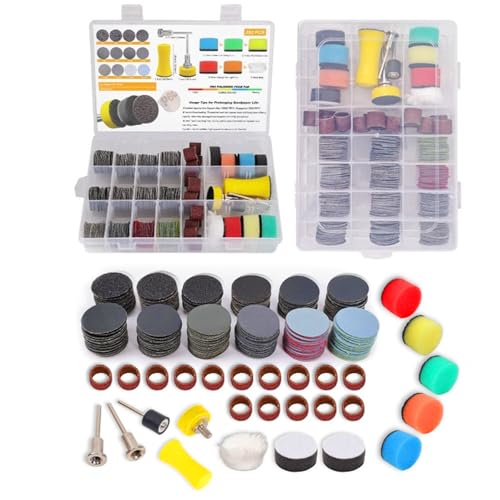 268 Stück 25mm (1 Zoll) Schleifpads - Nass/Trocken Schleifscheiben 60-10000 Körnung - Polieraufsätze für Dremel - Nassschleifpapier Kompatibel mit Rotationswerkzeugen & Schleifbohrern von Queltrix