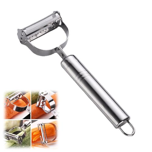Weusenstyle Multifunktionaler Peeler aus Edelstahl, 2-in-1 Gemüseschäler für Potato, Apple, Asparagus & Fruit, Scharfer Stainless Steel Julienne Schäler, Kitchen Tool für Gemüse (A) von Quenta