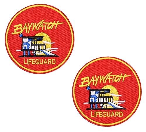 Queqin Baywatch Lifeguard Stickerei-Aufnäher zum Aufnähen oder Aufbügeln, 2 Stück von Queqin