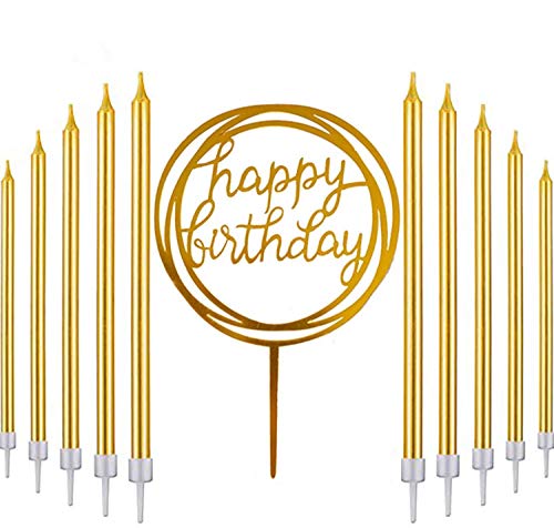 Queta Geburtstag Kerzen, Hoch Geburtstagskuchen Kerzen, Happy Birthday Kerzen mit Haltern für Kinder und Erwachsene Geburtstag, Hochzeit Party Deko (31 Stük) von Queta