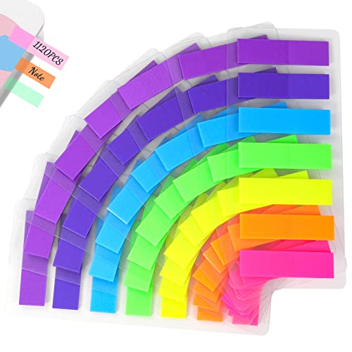 Qufiiry 1120 Stücke Haftnotizen Klebezettel set, Post It Klein, Haftstreifen, Index Tabs, Book Tabs für Seiten Markierung, 7 Farben, 8 Set von Qufiiry