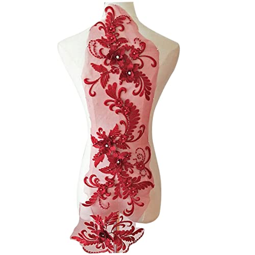 Blütenblüte Applikze Perlen Pailletten Blumenspitzenfleck Braut Hochzeitskleid geprägte Perlen Stickmotiv Wein rote Spitze Applikationen Blütenblüte Applikze Perlen Pailletten Blumenspitzenfleck Braut Hochzeitskleid geprägte Perlen Stickmotiv Wein rote Spitze Applikationen von Quflaivy