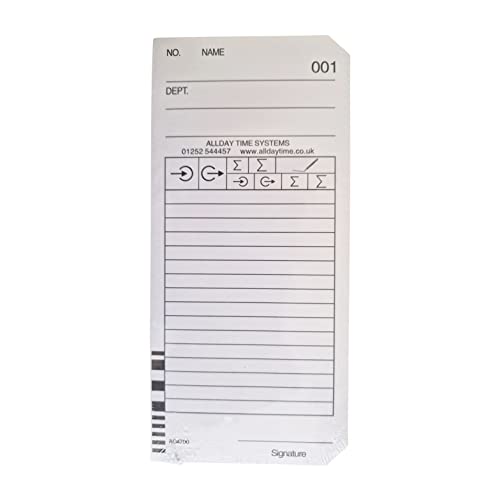 Stempelkarten mit Barcode für Stempeluhr QR375 und QR395 (100) von QuickClocks