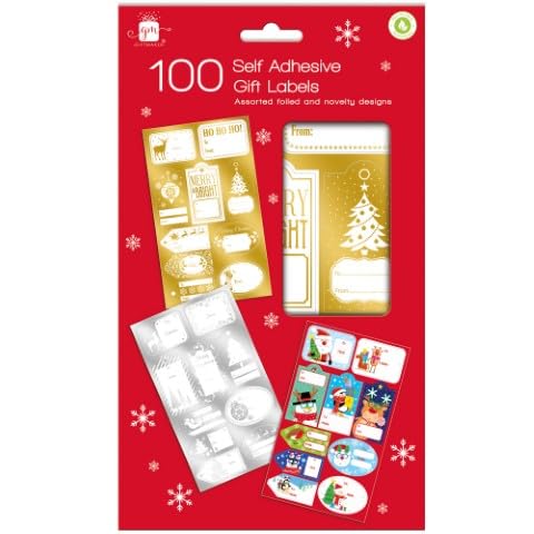 100 selbstklebende Weihnachtsetiketten für Geschenke – sortierte folierte & bunte Designs – zu und von Geschenkaufkleber – traditionelle & neuartige festliche Geschenkanhänger – praktische Packung mit 100 selbstklebende Weihnachtsetiketten für Geschenke – sortierte folierte & bunte Designs – zu und von Geschenkaufkleber – traditionelle & neuartige festliche Geschenkanhänger – praktische Packung mit von Quickdraw Supplies