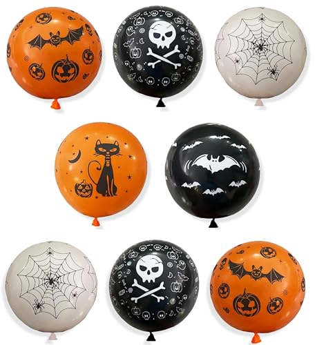 30 x Halloween-Ballons, sortiert, Orange, Schwarz und Weiß, Spukhaus, gruselige Party, Zuhause, Büro, Veranstaltungsort Dekorationen von Quickdraw