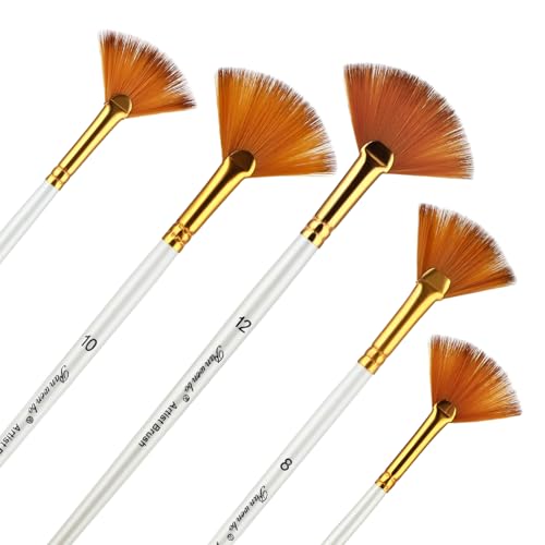 5 Stück Nylon Fächerpinsel,Malen Pinsel Set,Langer Holzgriff Künstlerpinsel,Borstenpinsel für Acrylmalerei, Aquarellmalerei,Ölmalerei,Gouachemalerei 5 Stück Nylon Fächerpinsel,Malen Pinsel Set,Langer Holzgriff Künstlerpinsel,Borstenpinsel für Acrylmalerei, Aquarellmalerei,Ölmalerei,Gouachemalerei von Quilax