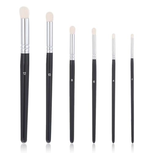 Trockenpinsel, Ziegenhaar, Miniatur-Pinsel für Modelle, Keramikmalerei, Trockenpinsel-Set für Aquarell, Öl, Acrylmalerei, 6 Stück (schwarz) von Quilax