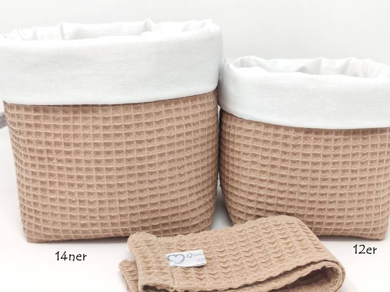 Ab 11, 95 Euro, "Camel" Utensilo-Sets Und Einzeln, Waffelpique, Aufbewahrung, Stoffkörbe, Feuchttücherbox Bezug, Organizer von QuiltCottageLove