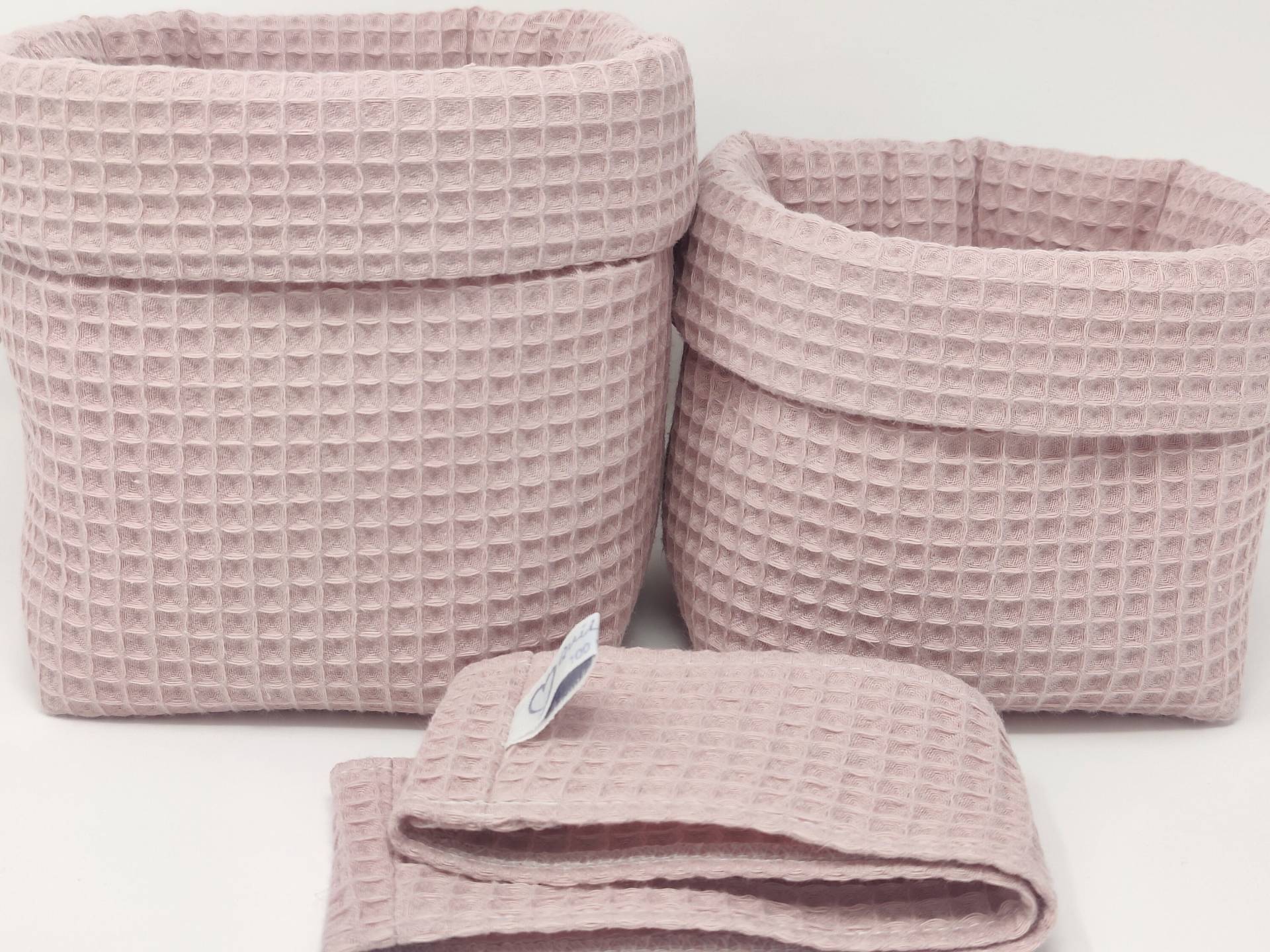 Ab 14, 95 Euro, "Uni Altrosa Waffelpique Utensilos" Stoffkörbe, Set-Wahl, Einzelwahl, Aufbewahrung, Wickeltisch, Organizer Ab 14, 95 Euro, "Uni Altrosa Waffelpique Utensilos" Stoffkörbe, Set-Wahl, Einzelwahl, Aufbewahrung, Wickeltisch, Organizer von QuiltCottageLove