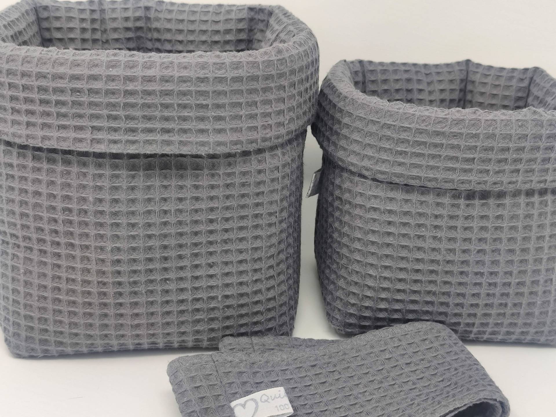 Ab 14, 95 Euro, Uni Dunkelgrau Waffelpique Utensilos Stoffkörbe, Set-Wahl, Einzelwahl, Aufbewahrung, Wickeltisch, Grau, Anthrazit Organizer Ab 14, 95 Euro, Uni Dunkelgrau Waffelpique Utensilos Stoffkörbe, Set-Wahl, Einzelwahl, Aufbewahrung, Wickeltisch, Grau, Anthrazit Organizer von QuiltCottageLove