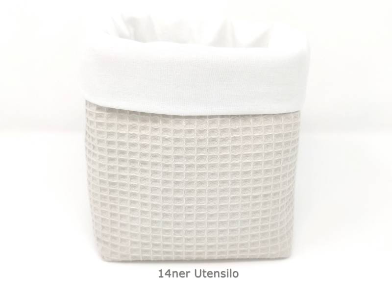 Farbwahl, 14 cm Utensilo, Waffelpique Wählbar, Organizer, Stoffkorb, Windelkorb, Aufbewahrung von QuiltCottageLove