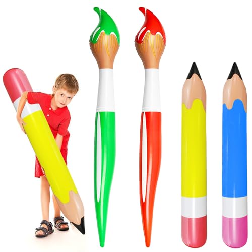 Quimoy Aufblasbare riesige Buntstifte, Pinsel-Dekorationsset, Aufblasstifte, Pinselstifte, Schulanfang, Dekorationen für Schule, Klassenzimmer, Garten, Party-Dekorationen, 4 Stück Quimoy Aufblasbare riesige Buntstifte, Pinsel-Dekorationsset, Aufblasstifte, Pinselstifte, Schulanfang, Dekorationen für Schule, Klassenzimmer, Garten, Party-Dekorationen, 4 Stück von Quimoy