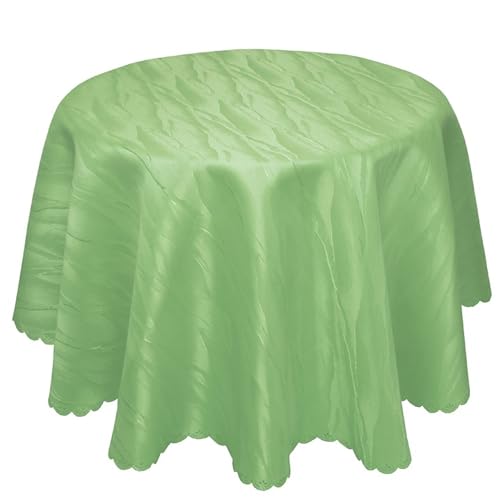 Quinnyshop Tischdecke Damast rund marmoriert, grün, 180 cm von Quinnyshop