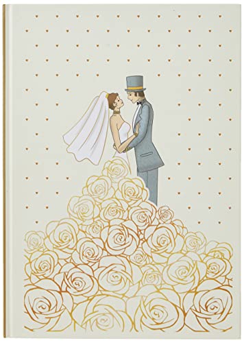 A4-Notizbuch mit festem Einband, Hochzeitspaar"-Design, 120 Seiten, Seidenband, Größe 297 mm x 210 mm von Quire Collections