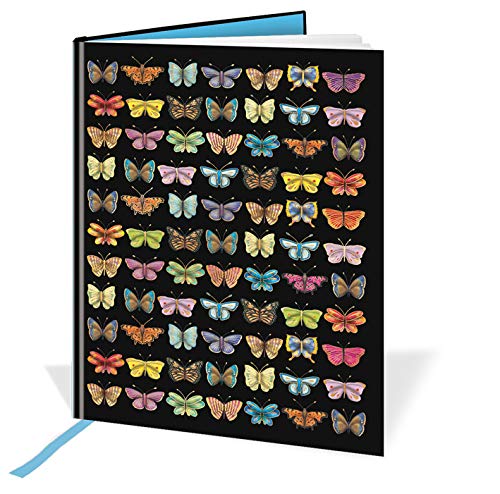 Notizbuch mit Schmetterlingsmotiv, A4, 120 Seiten, liniert und Seidenband, 297 x 210 mm von Quire Collections
