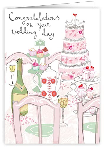 Quire Lemon Lou Karte Hochzeitstag Kuchen & Bubbly von Quire Collections