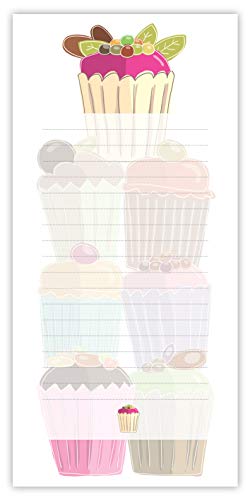 Quire Notizblock, magnetisch, Cupcake-Design, 210 x 100 mm, 50 Blatt von Quire Collections