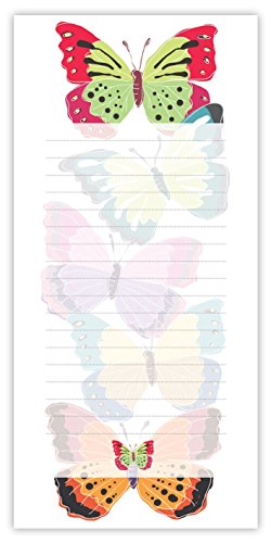 Quire Notizblock, magnetisch, Schmetterlingsmotiv, 210 x 100 mm, 50 Blatt von Quire Collections