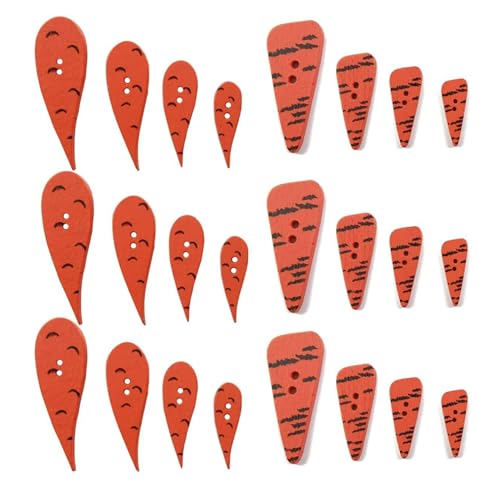 Qukaim 100 Stück Karottenholzknöpfe, dekorative niedliche 2 Löcher, 1,9 cm bis 3,2 cm, Holzknöpfe zum Nähen, Basteln, Karottennasenknopf, Bastelknöpfe Qukaim 100 Stück Karottenholzknöpfe, dekorative niedliche 2 Löcher, 1,9 cm bis 3,2 cm, Holzknöpfe zum Nähen, Basteln, Karottennasenknopf, Bastelknöpfe von Qukaim