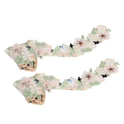 Qukaim 3D-Spitzenborte, 3D-Blumen-Spitzenbesatz, 2 m lang, 6,6 cm breit, Organzaband im Retro-Stil für Kleid, Gürtel, Kleidung von Qukaim
