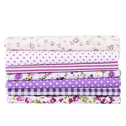 Qukaim 7pcs Set 100% Baumwolle Batiks Nähen Handwerk Tuch für DIY Brieftasche Kissenbezug Verschiedene Größen Ideal für Nähprojekte Stoff zum Basteln von Qukaim