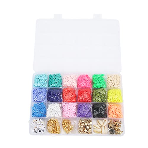 Qukaim Clay Beads Clay Beads Aufbewahrungsbox DIY Armband Making Kit mit 24 Fächern 18 Farben Soft Pottery Plastic Material von Qukaim