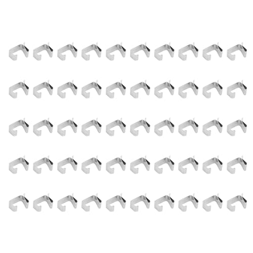 Qukaim Dachrinnenhaken aus Edelstahl, 50 Stück, Metall-Weihnachtslicht-Clips, L 24 x 15 mm von Qukaim
