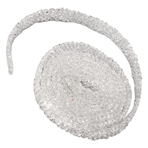 Qukaim Kristallband mit Strasssteinen, 4,5 m lang, 1 cm breit, transparentes weißes Kristallband für Hochzeit, Party, Geburtstag von Qukaim