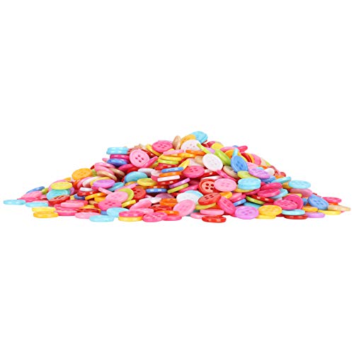 Qukaim Kunststoffknöpfe, gemischte Farben, Kunststoff-Nähknöpfe, 1000 Stück, manuelles Heimwerker-Kleidungszubehör, 15 mm von Qukaim
