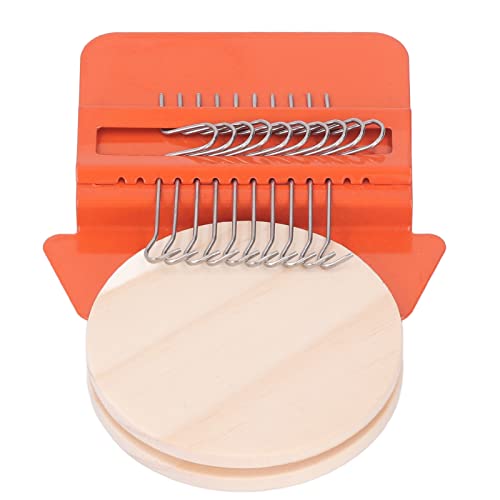 Qukaim Mini-Maschine, 10 Haken, kleines Weben mit 6,5 cm Holzbrett für Handarbeit, DIY-Weben, orangefarbenes Dreieck, Mini-Stopfen von Qukaim