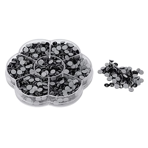 Qukaim Nail Supplies Glänzende transparente Strasssteine, Hotfix-Nagelkunst-Zubehör für Frauen, Glas-Nagel-Strasssteine JM201, Schwarz, 1000 Stück von Qukaim
