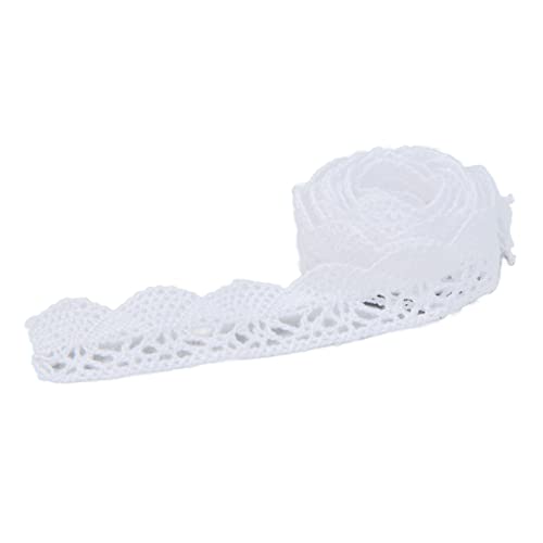 Qukaim Spitzenband, Baumwollnetz, Spitzenband, 20 Meter, 2 cm breit, weißer Stoffbesatz für Vorhang, Kleidung, Tischdecke, Geschenkpaket von Qukaim