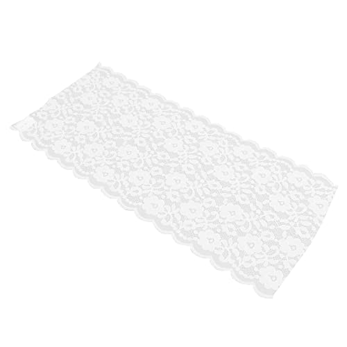 Qukaim Spitzenband aus Spitzenstoff, 20 cm x 9,1 m, exquisite florale Nähspitze für Hochzeiten, Partys, Weiß von Qukaim