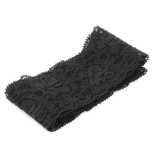 Qukaim Spitzenband zum Dekorieren und Basteln, 9,1 m, schwarz, 6 cm breit, für Kleidung, Zubehör, Dekoration, Basteln, DIY-Materialien von Qukaim