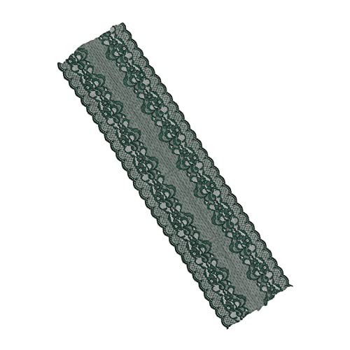 Qukaim Spitzenband zum Nähen, 9 m lang, 23,9 cm breit, Vintage-Stil, zum Nähen, Spitzenbordüre zum Dekorieren, Schwarzgrün von Qukaim