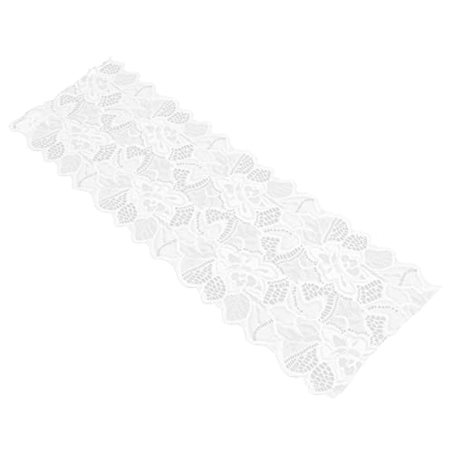 Qukaim Spitzenband zum Selbermachen, Baumwollnetz, 16,5 cm, 9,1 m, exquisite Spitzenborte für Vorhang, Kleidung, Tischdecke, Geschenk, Dekoration, Weiß von Qukaim