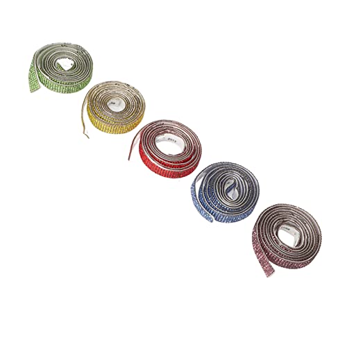 Qukaim Strassband, 5 Stück, selbstklebendes Kristallglas-Strassband, 1 cm breit, glitzernder Strassbesatz für DIY-Kleidungsdekoration von Qukaim