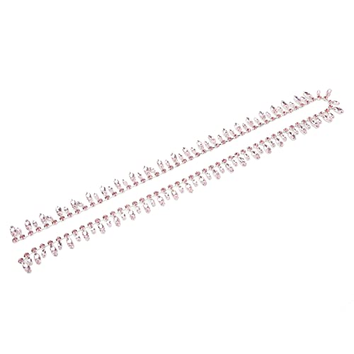 Qukaim Strassverzierung, Strass-Kette, 91 cm, 2,3 cm breit, silberfarbener Rand für Bastelarbeiten, Stoffverzierung, glitzernde Strass-Applikation von Qukaim