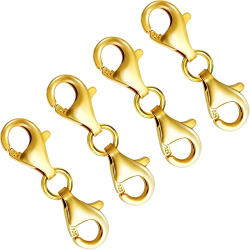 Karabinerverschluss 925er Sterlingsilber Doppel-Karabinerverschluss, Halskette Extender geeignet für Armbänder, Halskettenschlösser, Schließungen und Schließungen (in Italien) von Qulltk