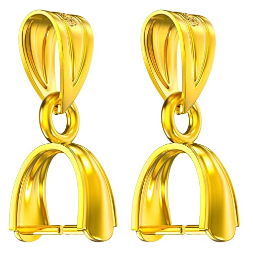 Qulltk 14 Karat vergoldete 925er-Sterlingsilber-Quetschbügel für Schmuckherstellung, Anhängerverschluss, 3 Größen, Anhänger-Schmuckverbinder für Halsketten, baumelnde Charms, Bastelarbeiten Qulltk 14 Karat vergoldete 925er-Sterlingsilber-Quetschbügel für Schmuckherstellung, Anhängerverschluss, 3 Größen, Anhänger-Schmuckverbinder für Halsketten, baumelnde Charms, Bastelarbeiten von Qulltk