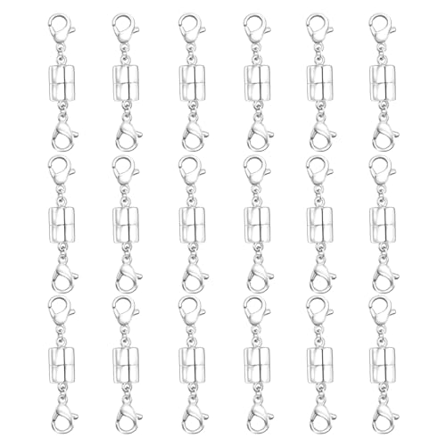 Qulltk Doppelte magnetische Halskettenverschlüsse und Verschlüsse, 18 Karat Gold und Silber, Armband-Verlängerung, Schmuckverschlüsse, Konverter von Qulltk