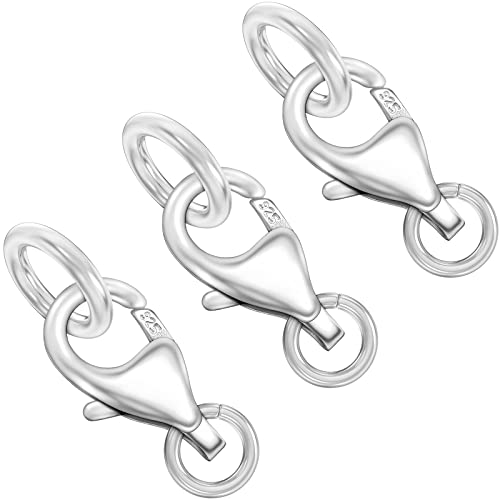 Qulltk Karabinerverschluss aus 925er-Sterlingsilber mit geschlossenen Binderingen, Halskettenverschlüssen und Verschlüssen, Karabinerverschluss, geeignet für Schmuckherstellung und Armbänder Qulltk Karabinerverschluss aus 925er-Sterlingsilber mit geschlossenen Binderingen, Halskettenverschlüssen und Verschlüssen, Karabinerverschluss, geeignet für Schmuckherstellung und Armbänder von Qulltk